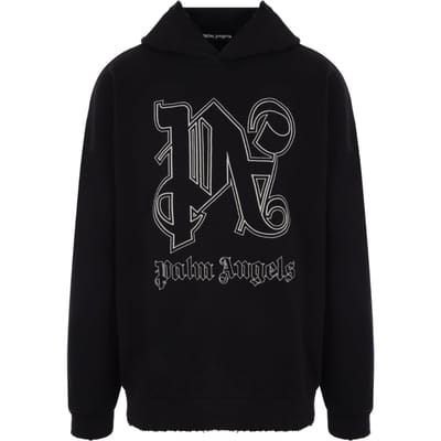 Palm Angels monogram statement logo zwarte hoodie