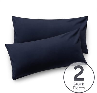 Blumtal - Set Van 2 Kussenslopen - Superzachte Premium Jersey Kussenhoes - 100% Katoen - 40 x 60 cm - Donkerblauw