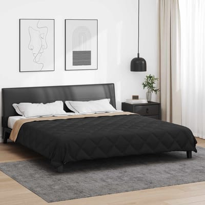 vidaXL - Volledig - Jaar - Dekbed - Zwart - en - Taupe - 200 - x - 200 - cm - Microvezel