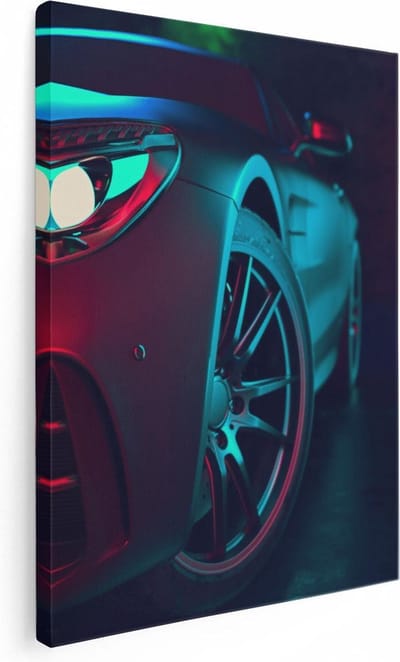 Artaza Canvas Schilderij Sportauto - 30x40 cm - Klein - Muurdecoratie Auto - Wanddecoratie Mancave - Kamer Accessoires