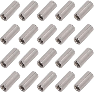 Dailygoods- Koppelingsmoer 20 Stuks - M5 x 0,8 mm - 20 mm Lengte - Roestvrij Staal - Volledig Schroefdraad - Duurzaam en Stevig - Moer