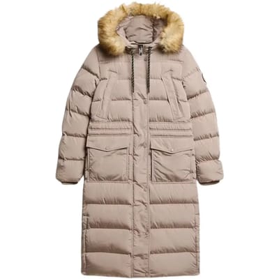 Lang faux fur coat voor vrouwen Superdry Everest