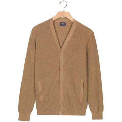 Baileys Vest Uni Color Subtle Structure Button Closure Taupe / male