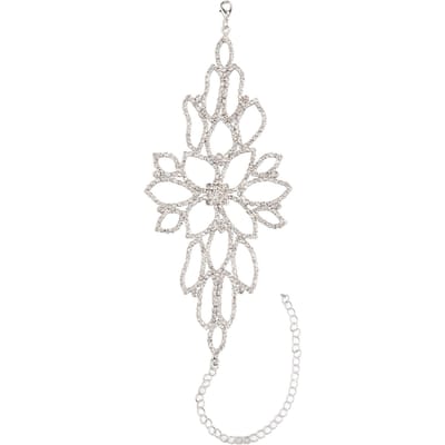 Manchette de bras supérieure fleur strass style bohème strass bracelet de bras bijoux pour mariée femmes argent argenté