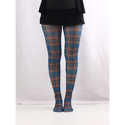 Mode Dames Klassieke Tartan Semi-Transparante Panty Kousen Geprinte Panty Kousen Rood Paars Blauw Groen Schots Ruitpatroon Panty Kousen One Size gray