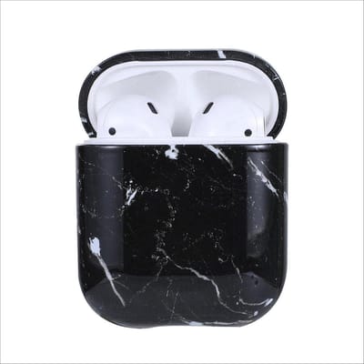 COMBI DEAL - Bescherm hoesje hard case cover Wit Marmer & Zwart Marmer voor Apple AirPods 1 en 2