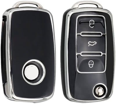 Autosleutel Hoesje geschikt voor Seat - Sleutelcover - TPU Cover Sleutelhoes - Accessoires - zwart
