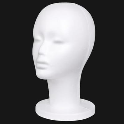 Pruik Hoofd - Styrofoam Model - Haar Stylen - Lichtgewicht Ontwerp - 29cm Hoogte - Wit