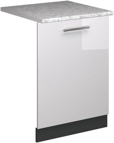 Integratiedeksel Vaatwasser Paneel Wit Hoogglans 60 cm AP Marmer Look