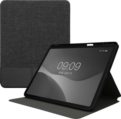 kwmobile hoes geschikt voor Apple iPad Pro 13" (2024) - Slanke tablethoes met standaard - Tablet cover in antraciet / zwart