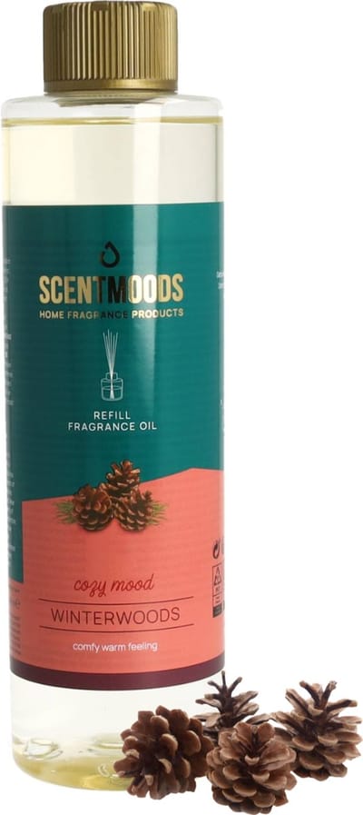 Scentmoods Geurstokjes Navulling - Winterwoods - Geurverspreider - Luchtverfrisser - Huisparfum - 400ml