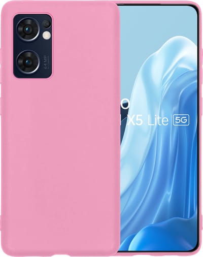 Hoesje - Geschikt voor OPPO Find X5 Lite - Sterk & Shockproof - Siliconen Case - Hoes Cover - Telefoonhoes - Lichtroze