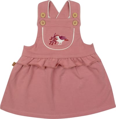 Frogs and Dogs - Jurkje met borduursel en Ruffles - - Little Robin - Roze - Maat 74 -