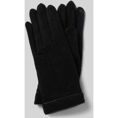 Walkhandschoen van zuivere scheerwol model 'Leather Piping Touch'