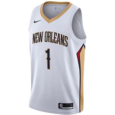 Nike Zion Williamson Non. 1 Maillot de fan édition limitée NBA New Orleans Pelicans Homme Maillots Blanc 864433-103 S white
