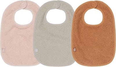 Jollein - Slab Badstof (Pale Pink/Nougat/Caramel) - Katoen - Slabbetjes Baby - 3 Stuks - 37 cm