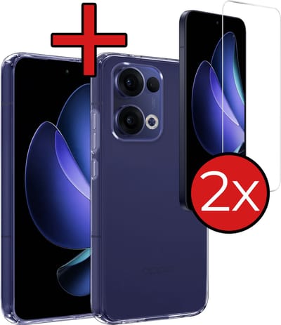 Hoesje - Met 2x Screenprotector - Geschikt voor Oppo Reno 13 - Sterk & Shockproof - Telefoon Hoes - Back Cover - Siliconen Case - Telefoonhoes - Transparant
