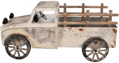 Clayre & Eef Decoratie Beeld Auto 122x51x57 cm Beige Metaal