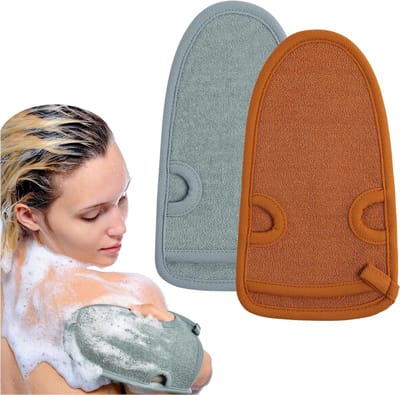 Diepe Reiniging Handschoen voor Lichaamsscrub, Exfoliatie en Dode Huid Verwijdering - Set van 2 voor Mannen en Vrouwen