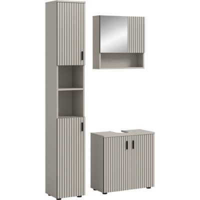 Badcombinatie Kasjmier Look - 3-delige Set Met Spiegelkast En Wastafel - 105x192x30cm