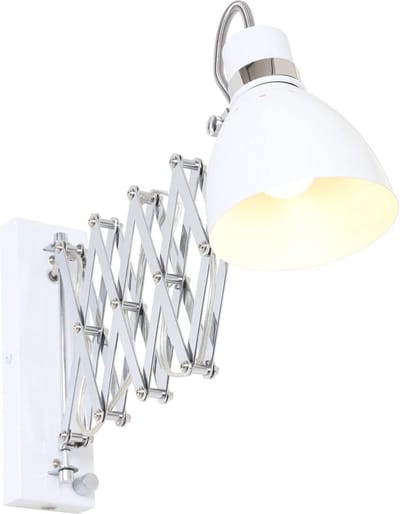 Wandlamp | 12,5 cm | spring | E27 | wit | metaal | industrieel, functioneel, scandinavisch, sfeerverlichting, trendy