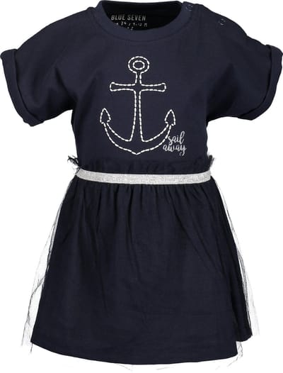 Blue Seven Meisjes Jurk - donkerblauw - Maat 62