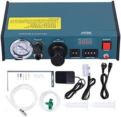 Lijmdispenser - Lijmpomp Dispenser - Precisie Lijm Aanbrengen - Digitale Timer Controle - AC220V EU Plug - Grijs