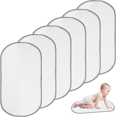 Herbruikbaar Verschoonmatje voor Baby's - Set van 6, Wasbaar, Waterdicht, 30 x 60 cm, Bamboe Viscose, Zacht en Beschermend - Comfort en Hygiëne voor Jongen en Meisje