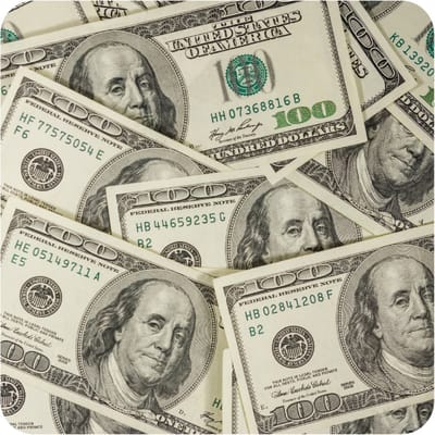 Bankbiljetten print onderzetters - 15x stuks - bierviltjes - karton - geld - dollar biljetten - versiering
