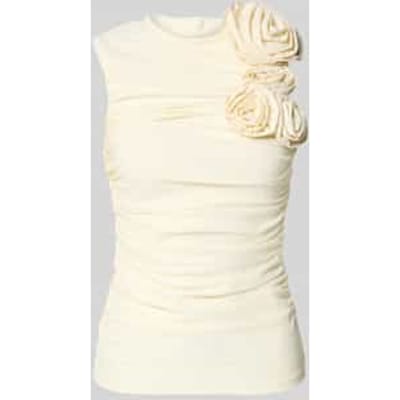slim fit blouse met bloemige garnering model 'Orchida'