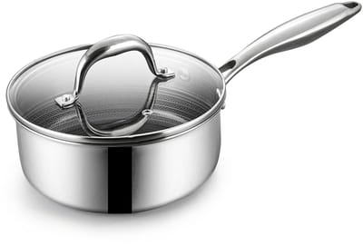 BE Living Hybride Steelpan Met Deksel - Ø 18 cm - Keramisch - Inductie Pan - PFAS Vrij Anti Aanbak - Sauspan - Circlad Series
