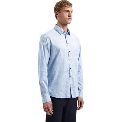 No Excess Shirt allover jacquard blue