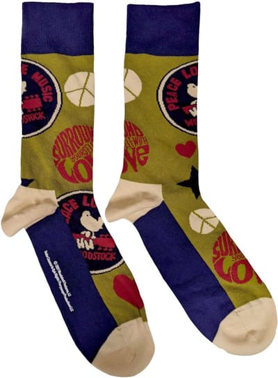 Woodstock - Peace Love Music Sokken - EU 40-45 - Multicolours