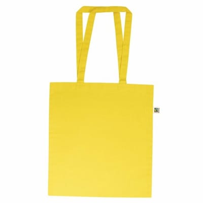 20 stuks Katoenen draagtas-Tote bag FAIRTRADE met lange hengsels, kleur Geel