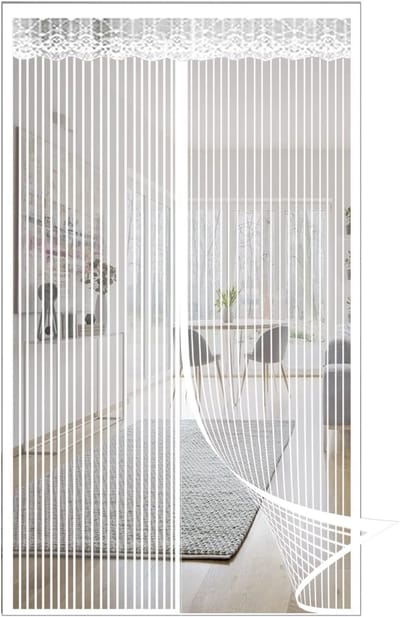 Magnetisch klamboe deurgordijn - 210*80cm - Deurscherm - Anti Muggen & Insecten - Geen boren nodig - Geschikt voor houten, ijzeren, roestvrijstalen en andere deurkozijnen - Zomer anti-muggen deurgordijn - Klittenband scheidingswandgordijn - Wit