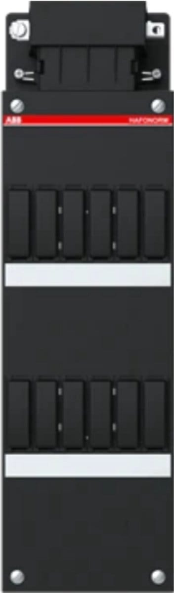 ABB lege groepenkast 2-rijen 12 modules 3-fase busboard 110x330mm HNL - zwart (1SPF006964F0862)