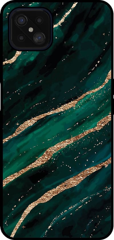 Smartphonica Telefoonhoesje Geschikt voor Oppo A92s / Reno4 Z 5G met marmer opdruk - TPU backcover case marble design - Groen Goud geschikt voor Oppo A92s;Oppo Reno4 Z 5G
