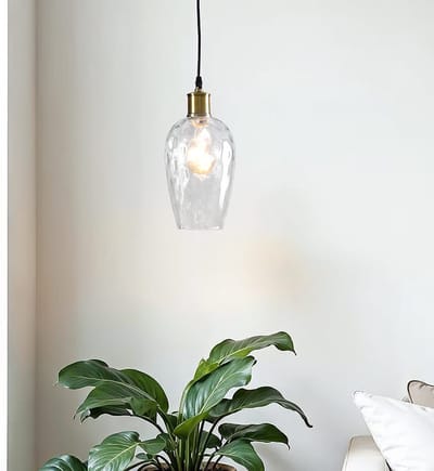 LumenXL 1-lichts hanglamp Verona transparant - langwerpig glas bolling
