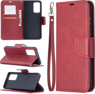 MobyDefend Hoesje - Geschikt voor Samsung Galaxy A52 / A52s - Wallet Book Case Met Koord - Rood