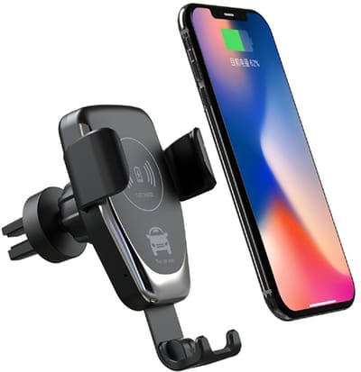 Draadloze auto telefoonhouder - Autolader voor telefoon - Zwart - Magnetisch - Incl laadkabel - CHPN