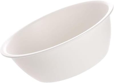 Ronde Wastafel - Waskom Plastic - Persoonlijke Verzorging - Stevig Verdikt Plastic - 34x40x10 cm - Romig Wit