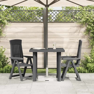 vidaXL - Tuintafel - 80x75x72 - cm - kunststof - antraciet
