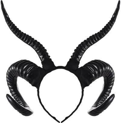 KIMU® Haarband Hoorns Gewei Zwart - Kunststof Diadeem Maleficent Duivel - Godin Buffel Steenbok Horoscoop Ram Zwarte Antilope - Halloween Evil Carnaval Festival