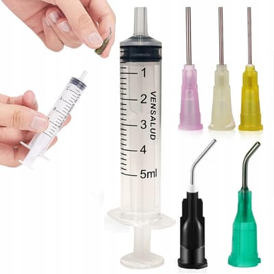 Rosfix Doseerspuit Set 5 ml Luer-Lock - Polypropyleen 80 mm - 5 Naalden 15G–27G, 2,2 mm Draad