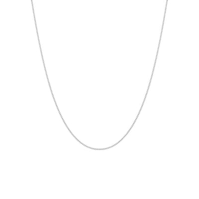 Lucardi Dames Stalen ketting gourmet 1mm - Ketting - Staal - Zilver - 55 cm