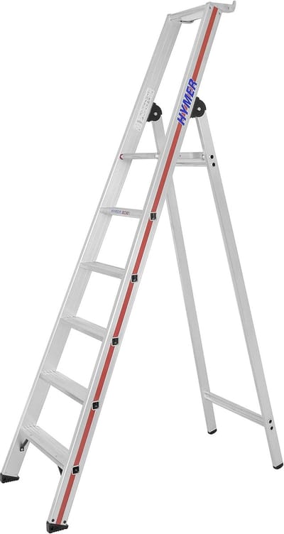 Aluminium Trapladder - Huishoudtrap - Veilig Klussen - Extra Brede Treden - 8 cm Diep