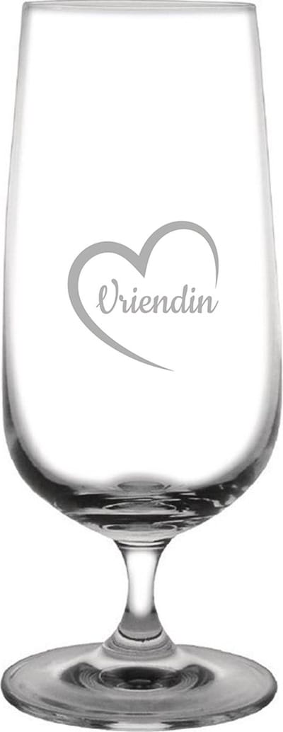 Gegraveerde Bierglas op voet 41cl Vriendin met hartje
