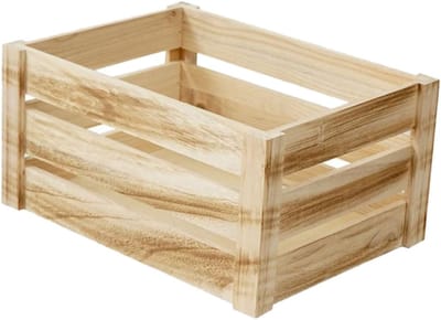 Opbergmand Hout - Opbergbak Diversen - Aan Muur - Massief Hout - 30x20x16cm - Natuurlijk