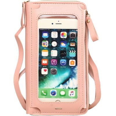 Dames Crossbody Tassen Touchscreen Mobiele Telefoon Portemonnee Mode Schoudertas Mobiele Mini Portemonnee Kaarthouder Handtas voor Dames beige