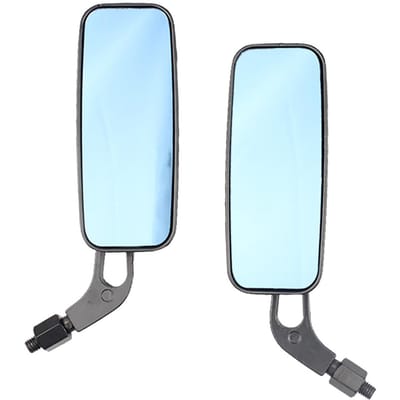 2 stuks Motorfiets Achteruitkijkspiegel Rechthoekig Aluminiumlegering Universele Stuurspiegel voor Motorfiets white